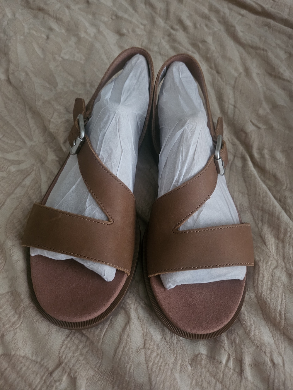 Timberland Tan Leather Slingback Sandals with Buckle